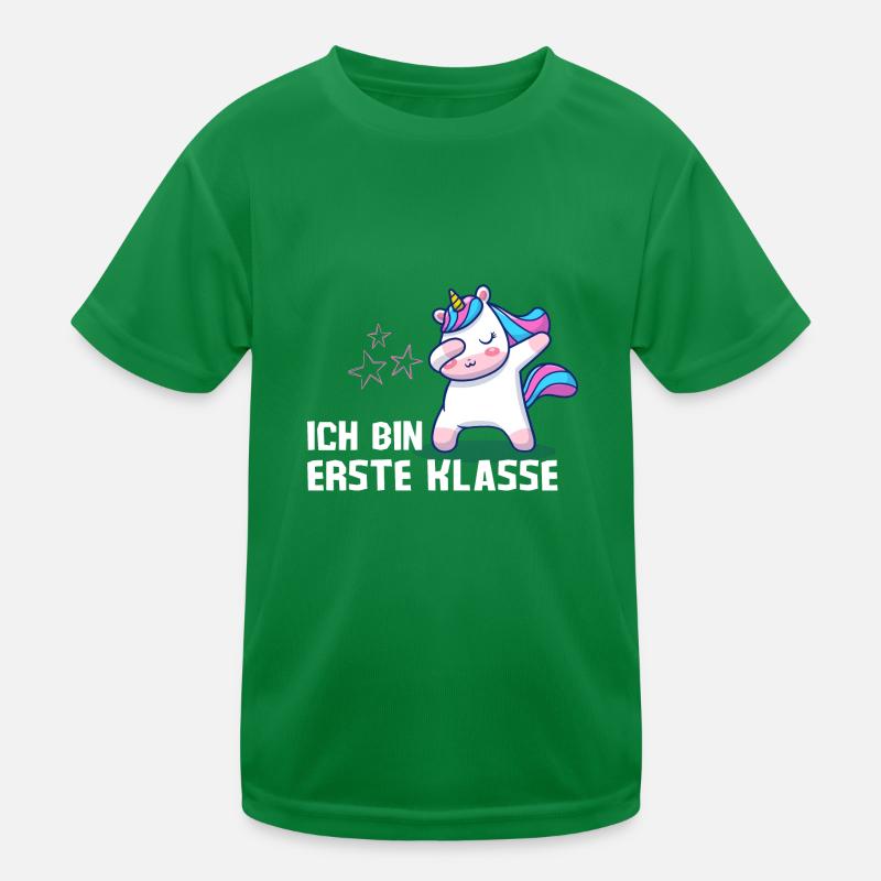 Ich bin erste Klasse Einhorn Einschulung Kinder Funktions-T-Shirt