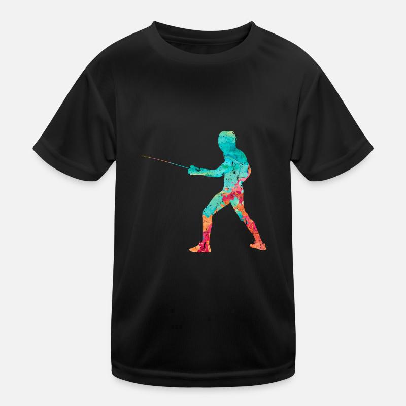 Fechten und Fechtsport PopArt Kinder Funktions-T-Shirt