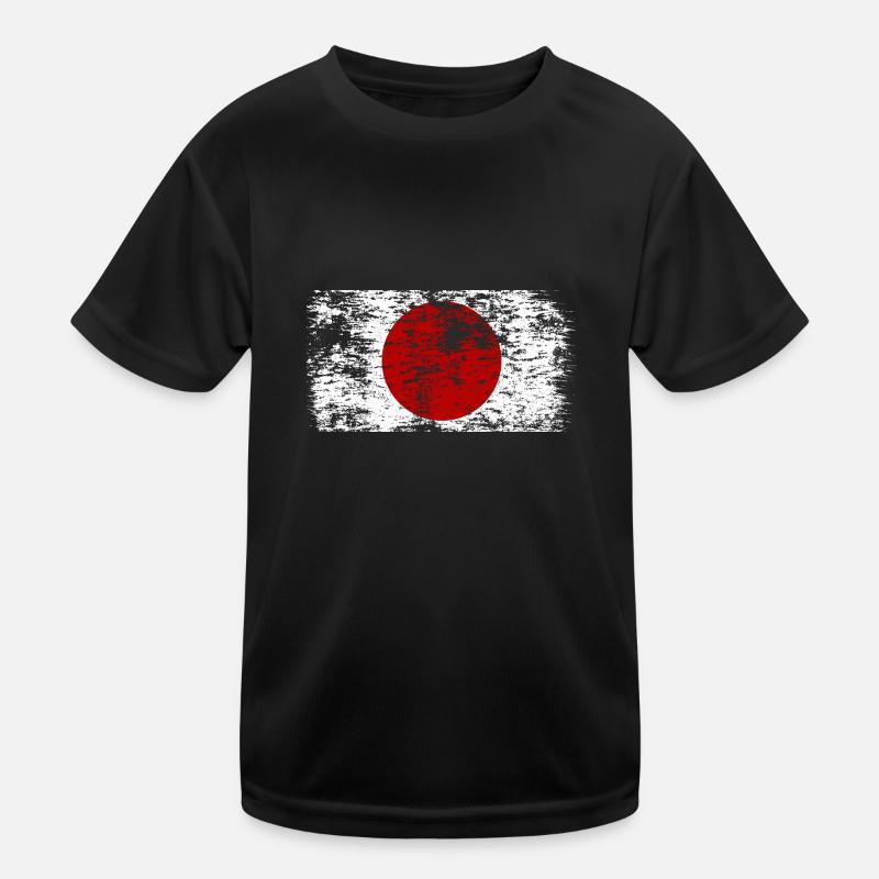 Japan Flagge Used Look Nihon Japanische Fahne Kinder Funktions-T-Shirt
