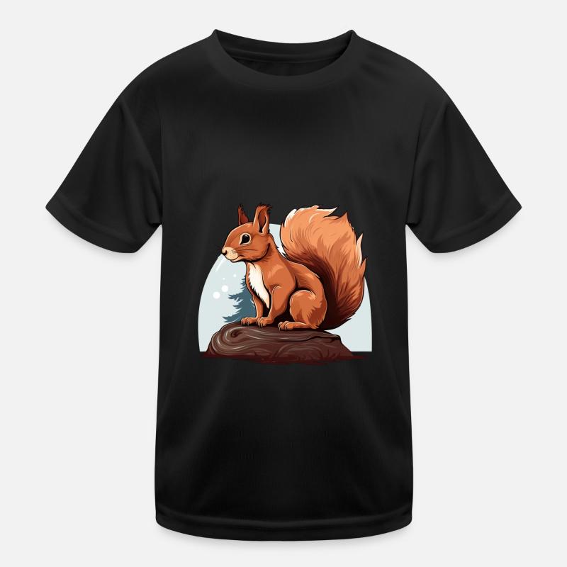 Herbst Eichhörnchen Wald Szene Kinder Funktions-T-Shirt