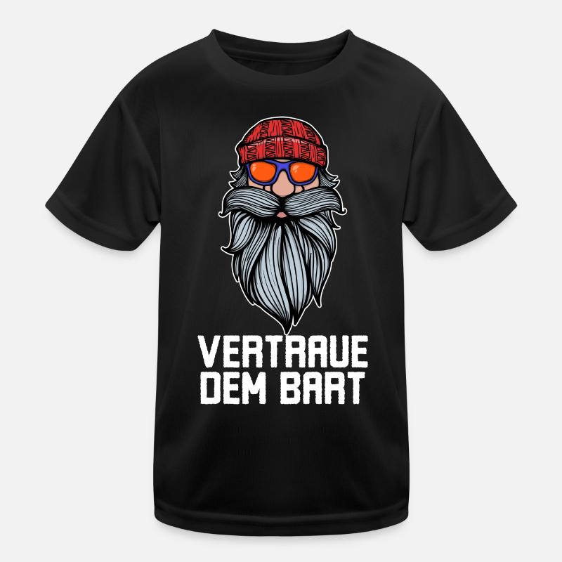 Humorous Beard Goatbeard Statement Beard Hairstyle Kids Functional T-Shirt