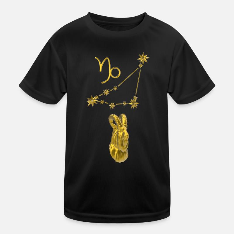 Sternbild Steinbock 3D, gold Kinder Funktions-T-Shirt