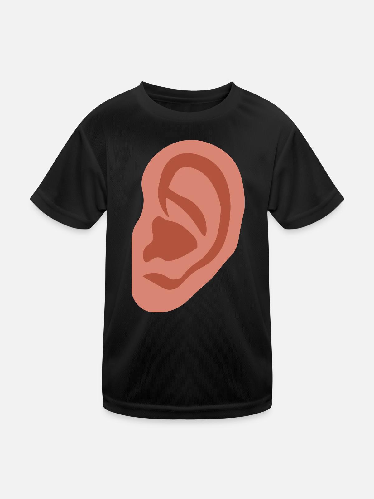 Big ear - Kids Functional T-Shirt - black - Front