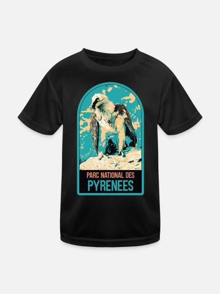 Bartgeier Pyrenäen-Nationalpark: majestätische Fauna - Kinder Funktions-T-Shirt - Schwarz - Vorne