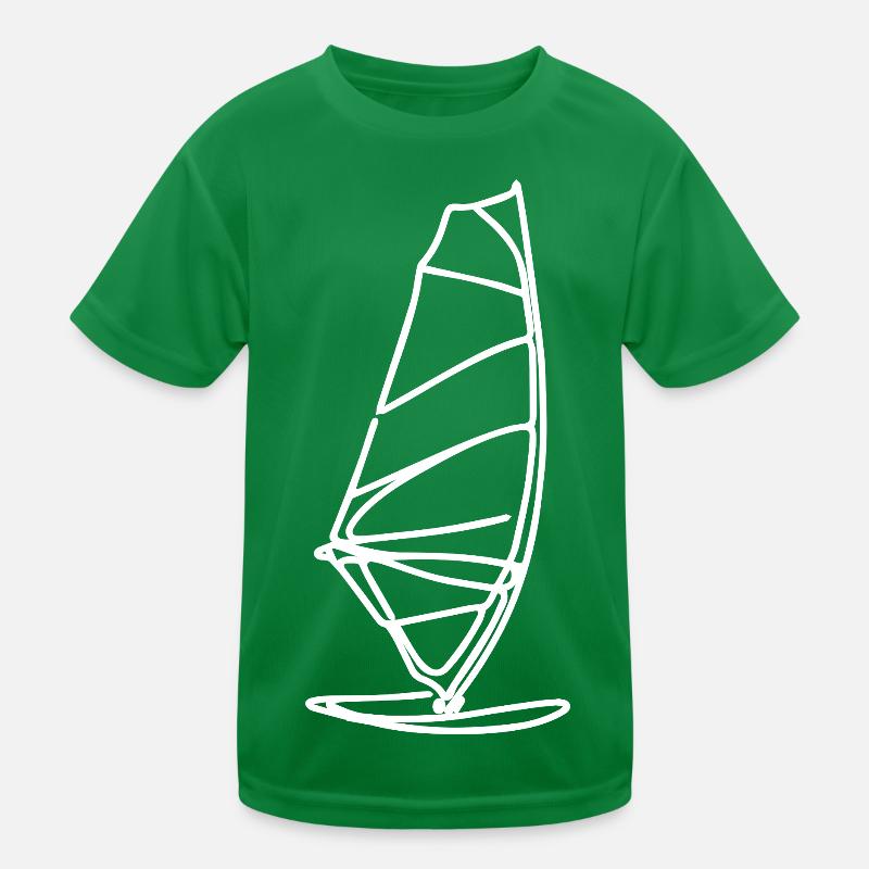 Windsurf Board Sketch Kids Functional T-Shirt