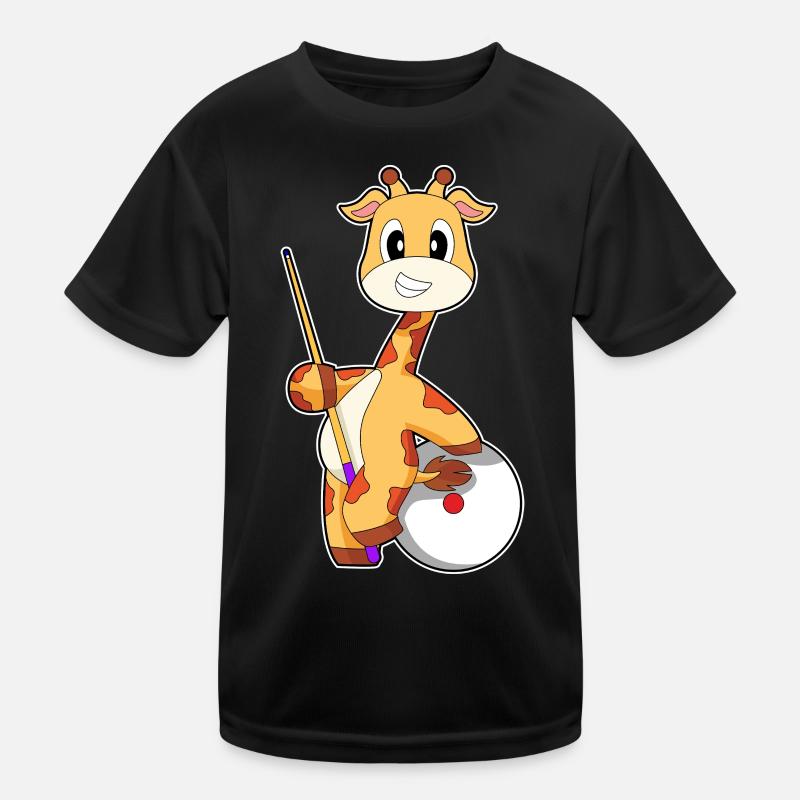 Giraffe Billiard Queue Sport Kinder Funktions-T-Shirt