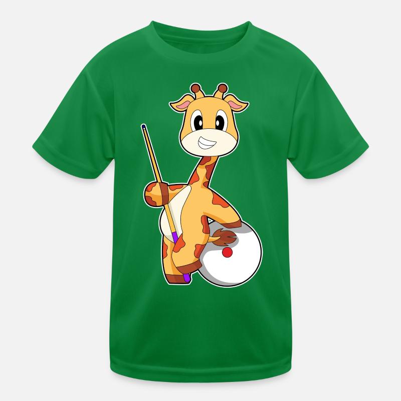 Giraffe Billiard Queue Sport Kinder Funktions-T-Shirt