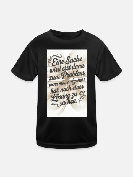 Lösungsfindung Zitat Typografie - Kinder Funktions-T-Shirt - Schwarz - Vorne