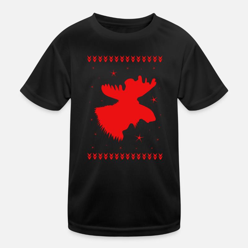 Elk Christmas Reindeer Deer Kids Functional T-Shirt