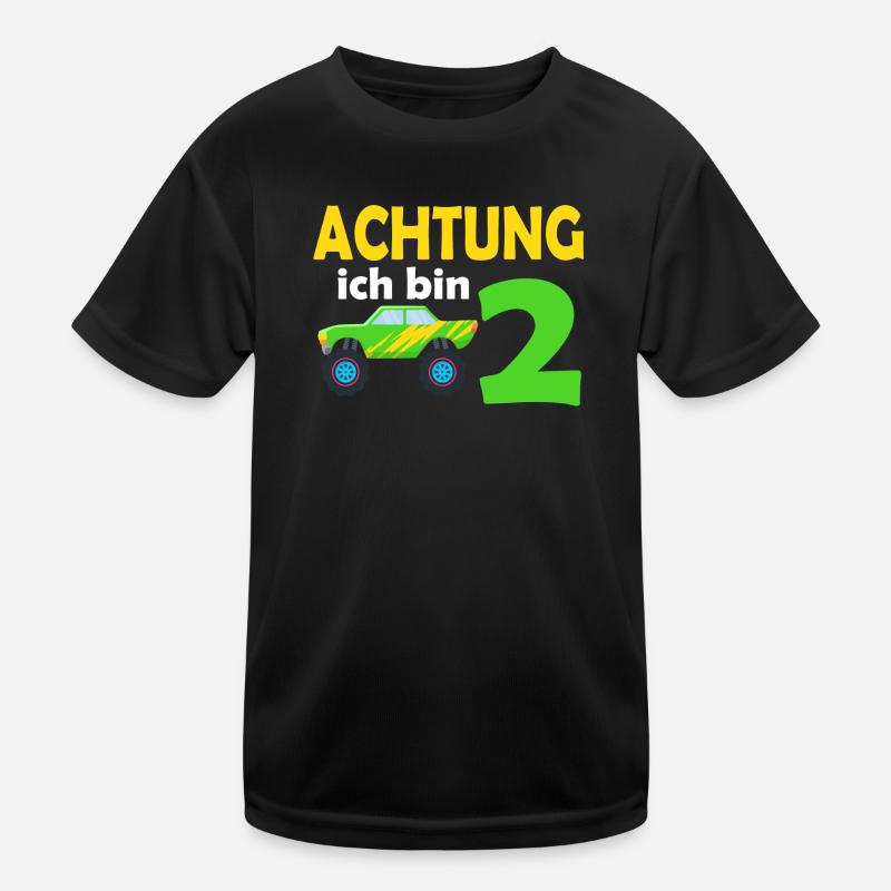 2. Geburtstag Achtung ich bin 2 Kinder Funktions-T-Shirt