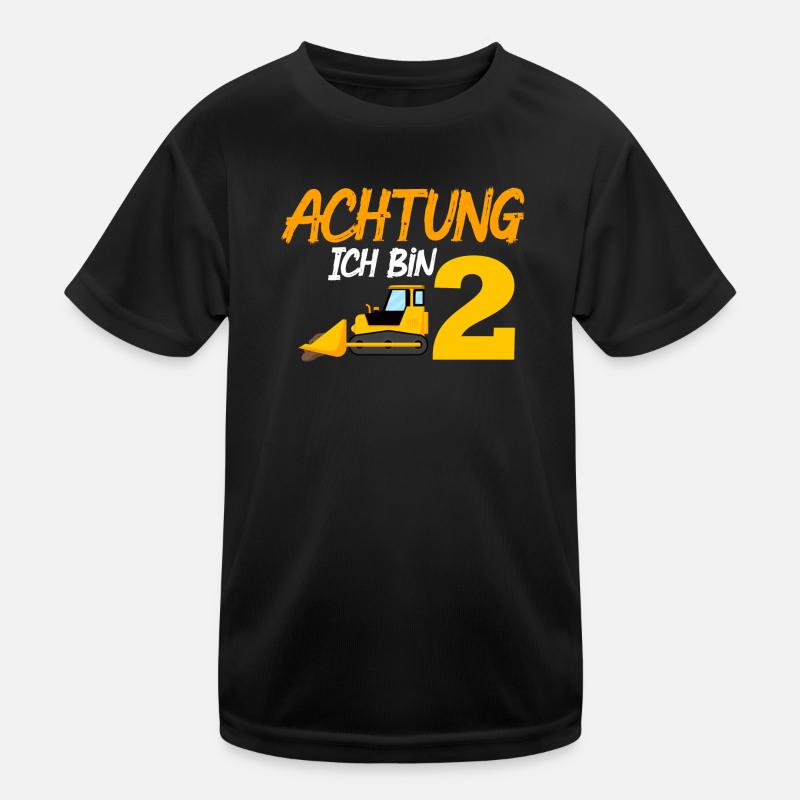 Ich bin 2 Planierraupe 2. Geburtstag 2 Jahre Kinder Funktions-T-Shirt