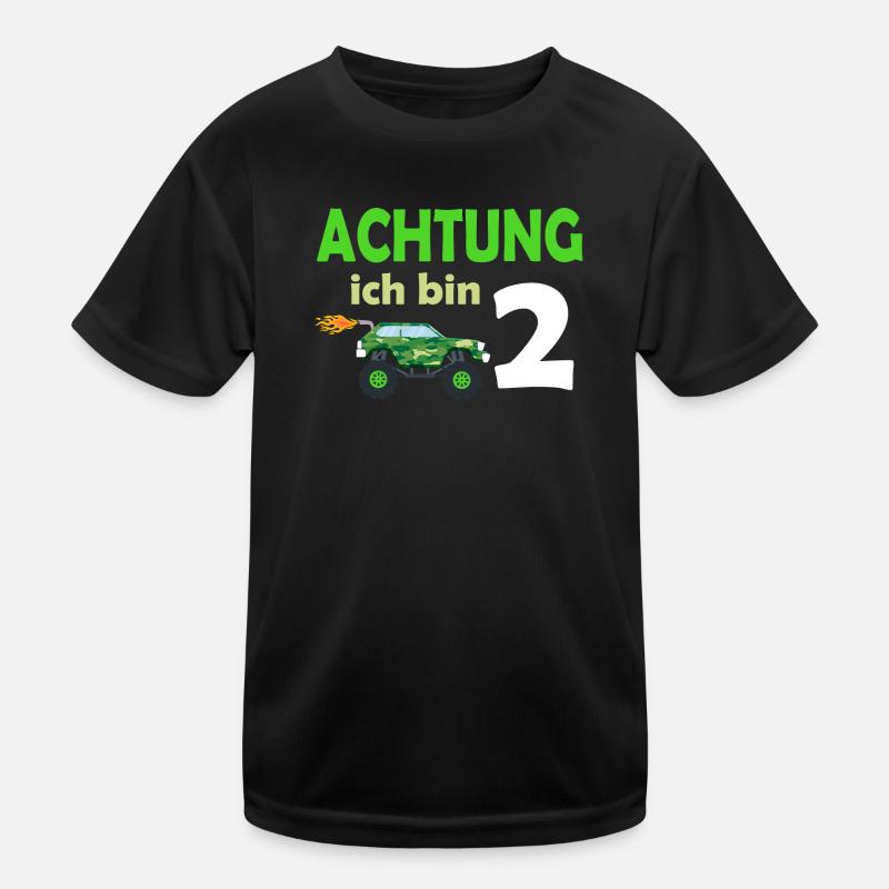 2. Geburtstag Achtung ich bin 2 Kinder Funktions-T-Shirt