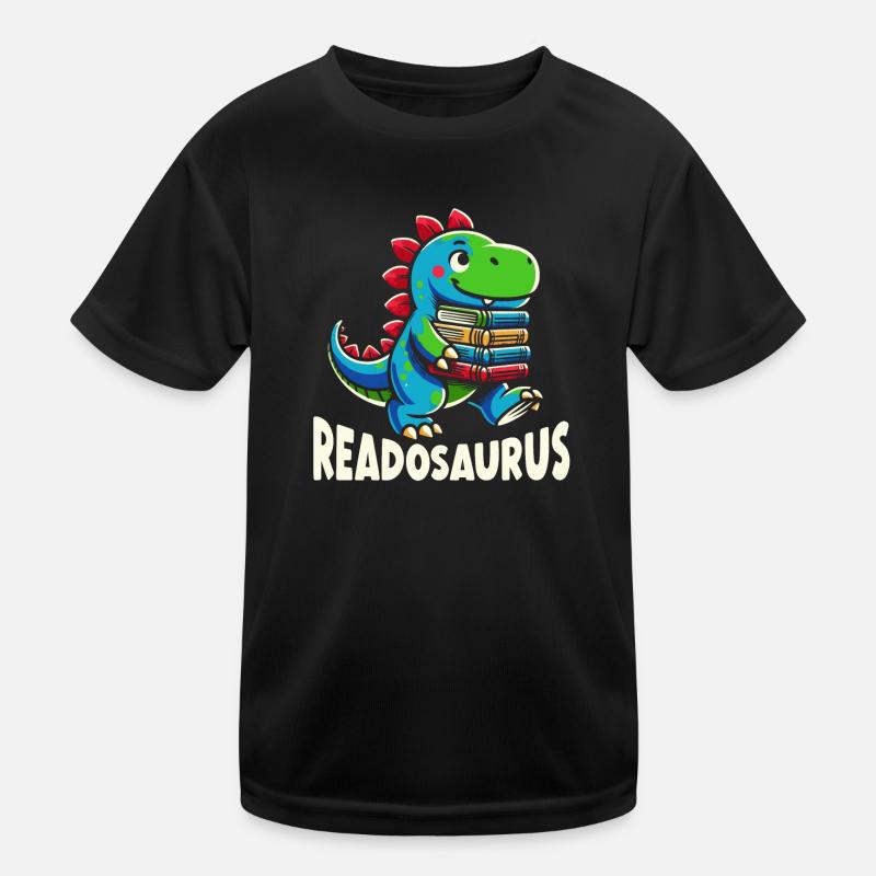 Dinosaur Reading Kids Functional T-Shirt
