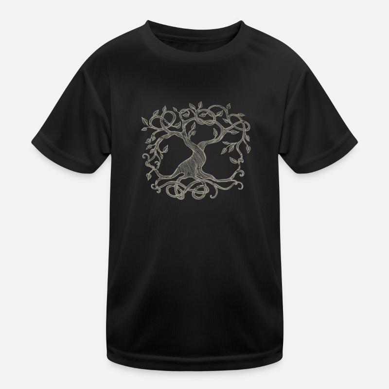 Celtic tree, beige Kids Functional T-Shirt