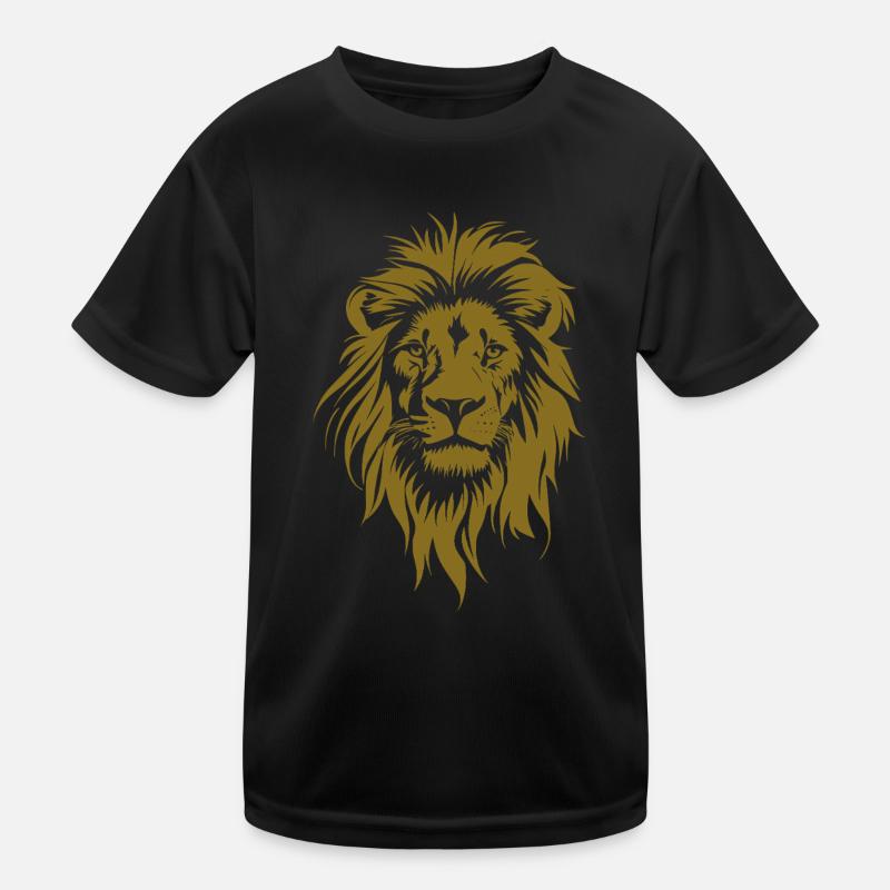 Visage de lion doré T-shirt sport Enfant