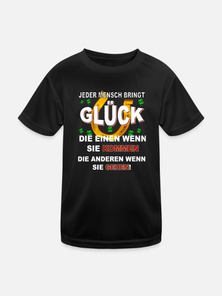 Jeder Mensch bringt Glück - Kinder Funktions-T-Shirt - Schwarz - Vorne