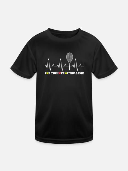 Heartbeat Tennis for Tennis Players - Kids Functional T-Shirt - black - Front