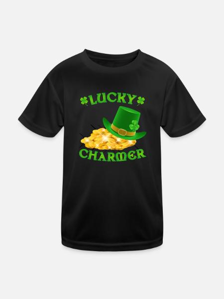 Lucky Charmer St Patrick's Day - Kids Functional T-Shirt - black - Front