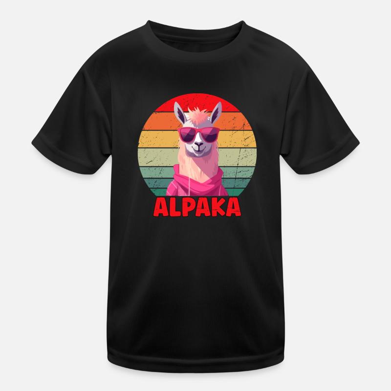 Cool Alpaka Design Kinder Funktions-T-Shirt