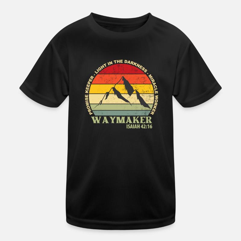 Waymaker Promise Keeper Miracle Worker Christian - Kinder Funktions-T-Shirt - Schwarz