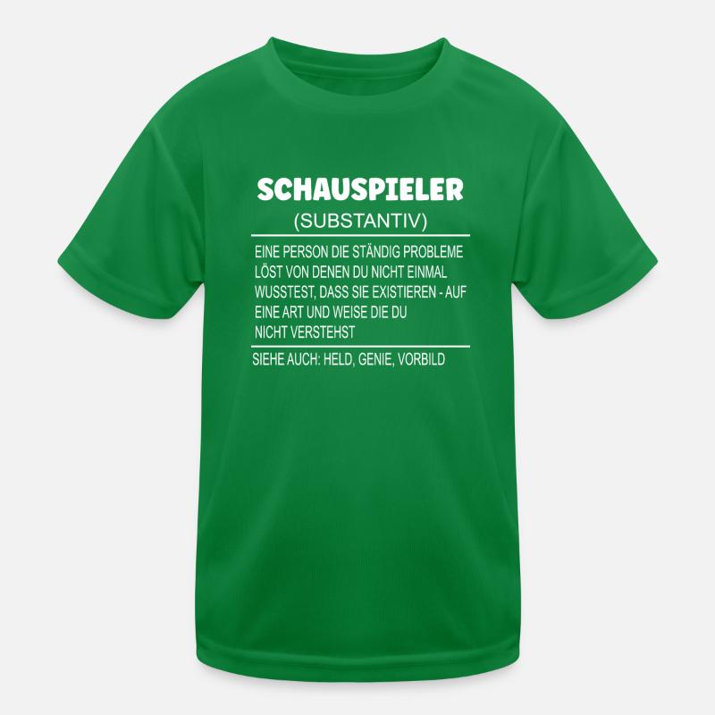 Wörterbuch Erklärung SCHAUSPIELER Held, Genie Kinder Funktions-T-Shirt