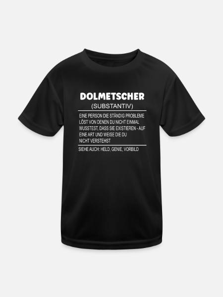 Wörterbuch Erklärung DOLMETSCHER Held, Genie, Vorb - Kinder Funktions-T-Shirt - Schwarz - Vorne