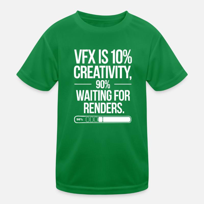 VFX is 10% creativity and 90% waiting for render Kids Functional T-Shirt