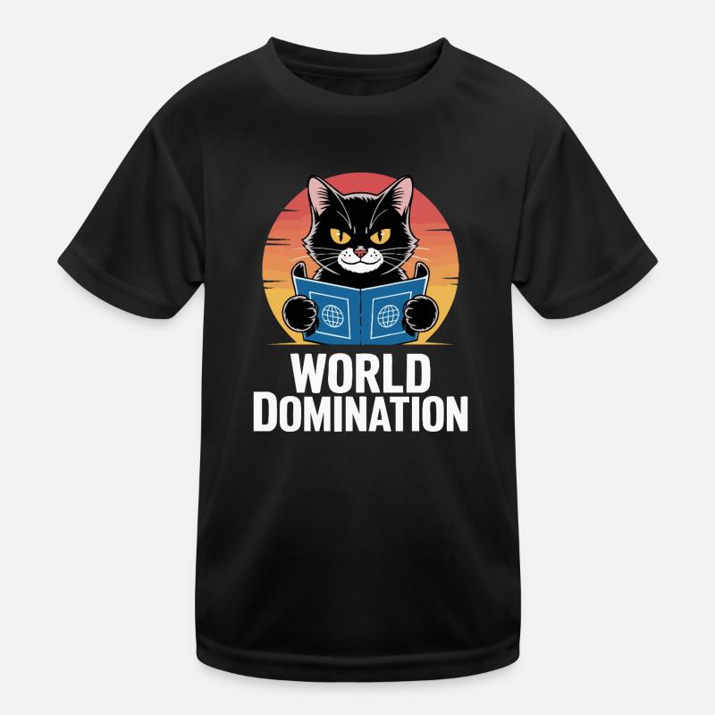 Weltherrschaft – Katze mit großen Plänen Kinder Funktions-T-Shirt