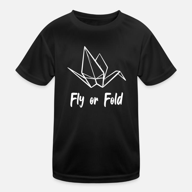 Origami Fly Or Fold Kids Functional T-Shirt