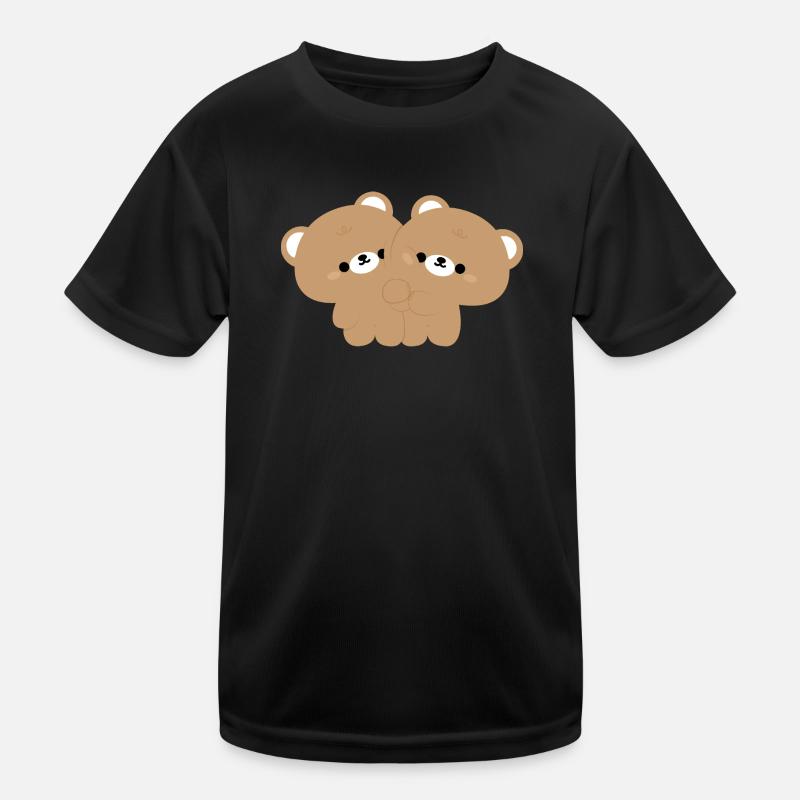Brown Bear Couple Kids Functional T-Shirt