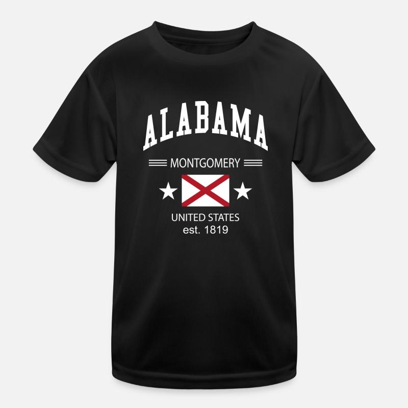 Alabama - Kinder Funktions-T-Shirt - Schwarz