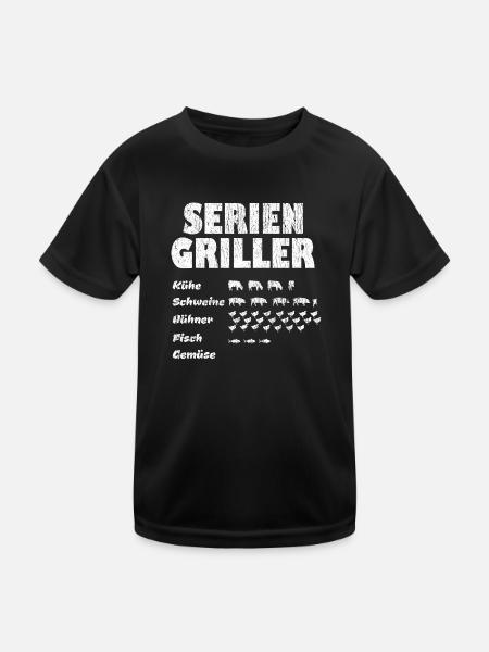 Serien Griller Männer Geschenk BBQ Seriengriller - Kinder Funktions-T-Shirt - Schwarz - Vorne