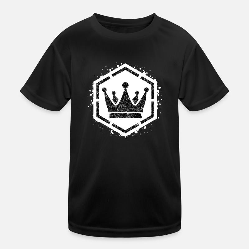 Schwammschablone Krone im Sechseck Kinder Funktions-T-Shirt