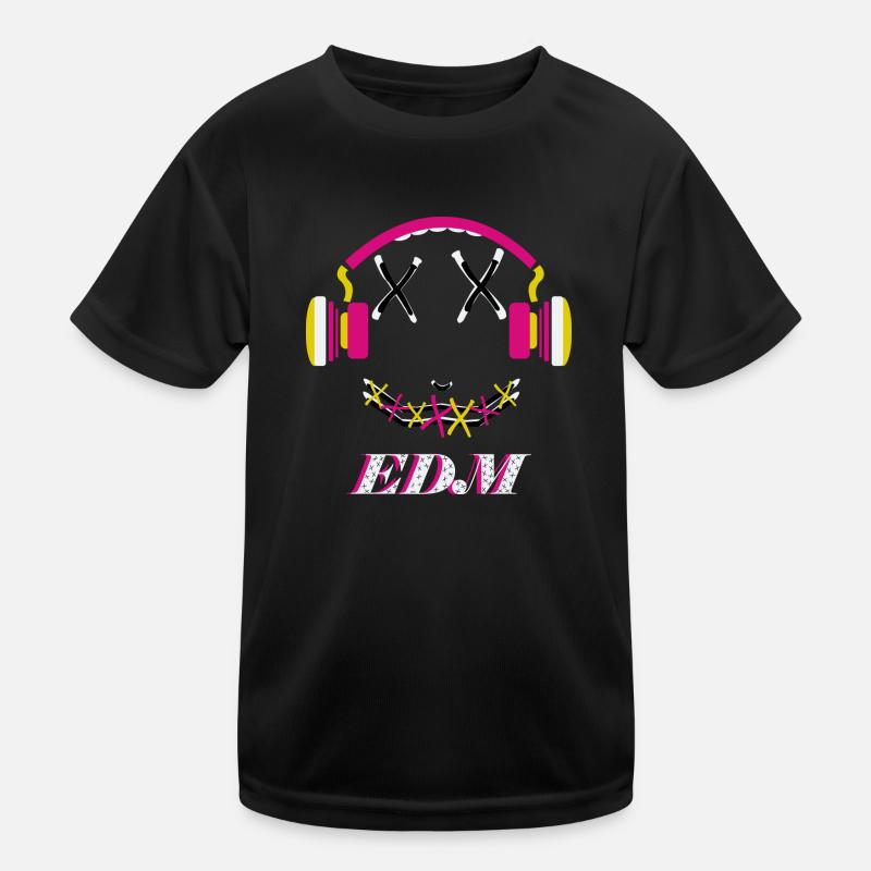 EDM Music, buntes Gesicht mit Kopfhörer Kinder Funktions-T-Shirt