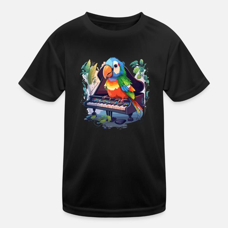 Parrot Pianist Kids Functional T-Shirt