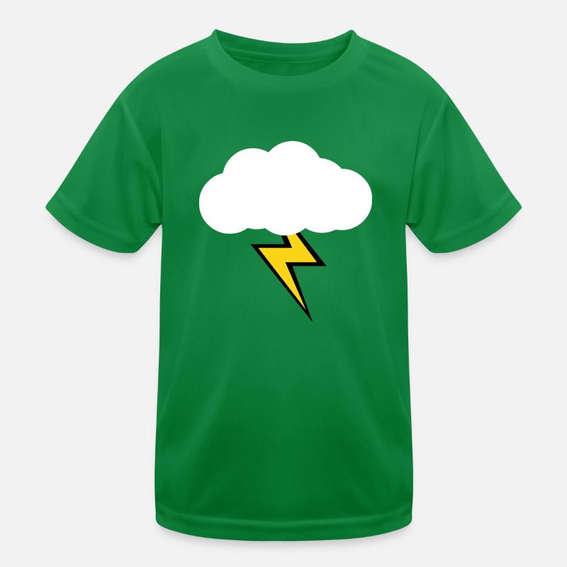 Wolke mit gelben Blitz/ Blitz Design Kinder Funktions-T-Shirt