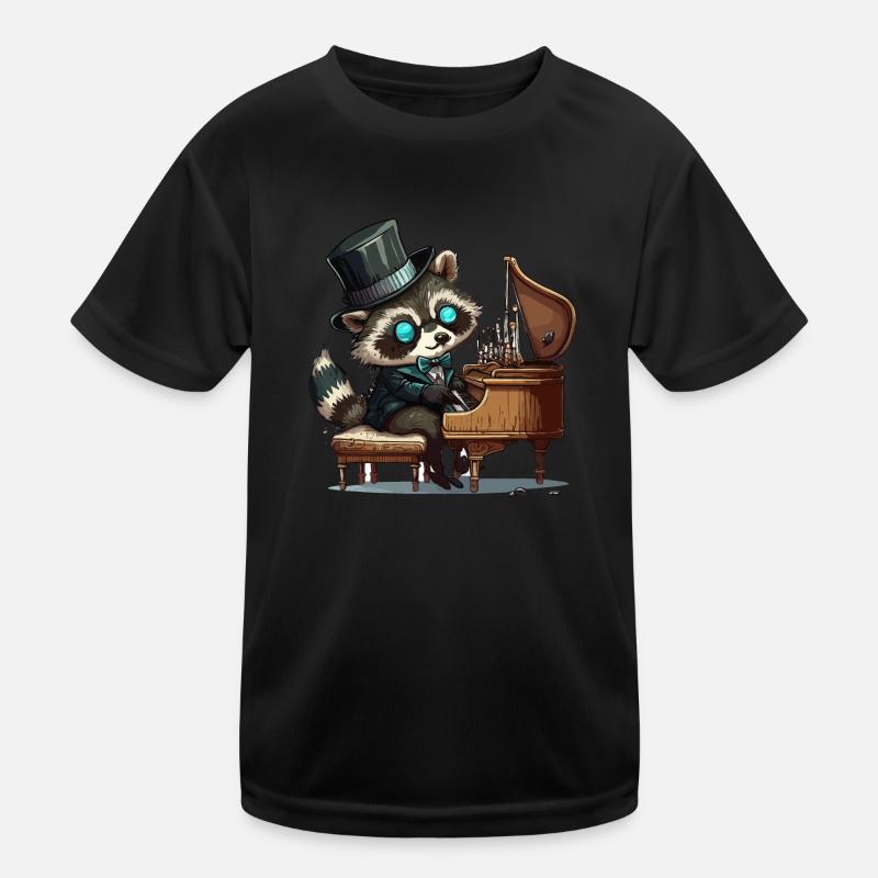 Schaukelnder Waschbär Kinder Funktions-T-Shirt