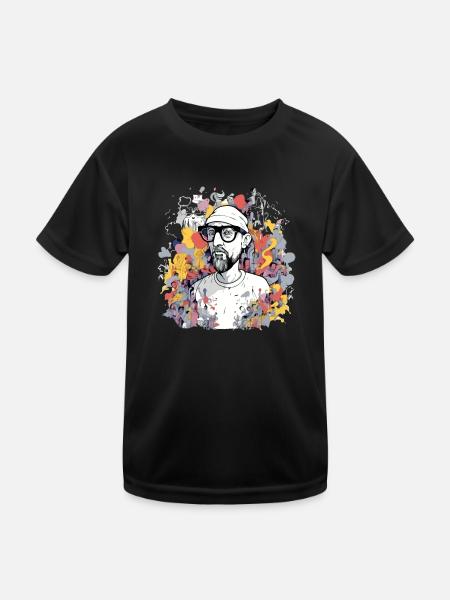 Markieren Sie den Maler - Kinder Funktions-T-Shirt - Schwarz - Vorne