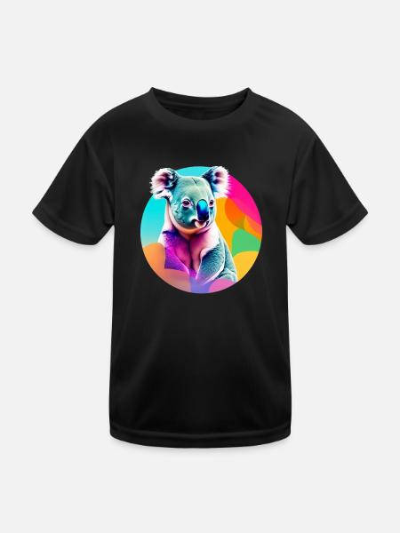 Koala - Kinder Funktions-T-Shirt - Schwarz
