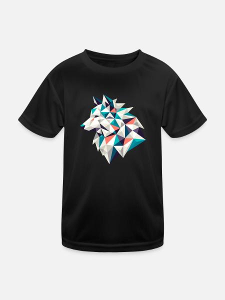 wolf // wolf - Kids Functional T-Shirt - black - Front