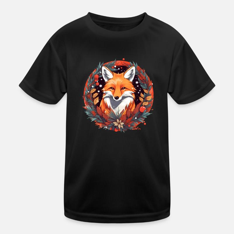 Fox With Xmas elements, Love Foxes Kids Functional T-Shirt