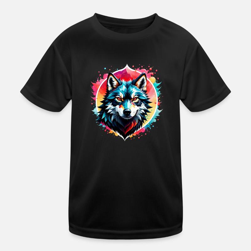 loup tatouage T-shirt sport Enfant