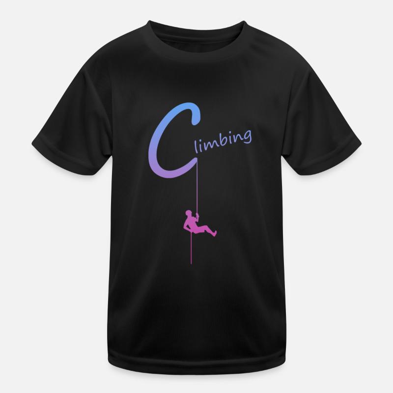 climbing, abseilen, klettern, kletterer Kinder Funktions-T-Shirt