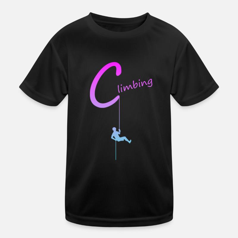 klettern climbing Kinder Funktions-T-Shirt