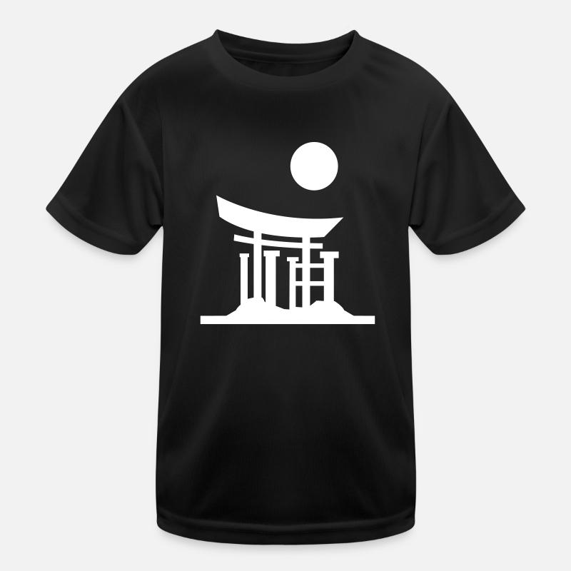 Japan Gate Silhouette Kids Functional T-Shirt