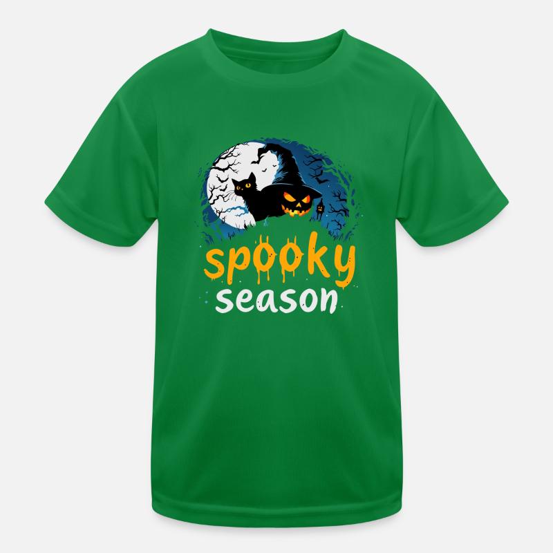 Conception d’Halloween pour la saison effrayante – Sorcière, chat et jack T-shirt sport Enfant
