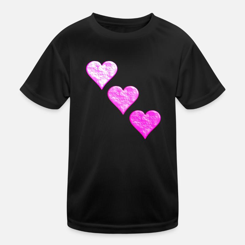 3 Herzen Kinder Funktions-T-Shirt