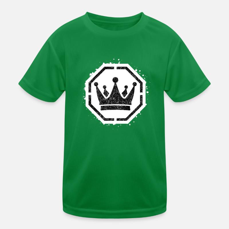 Sponge stencil Crown inside octagon Kids Functional T-Shirt