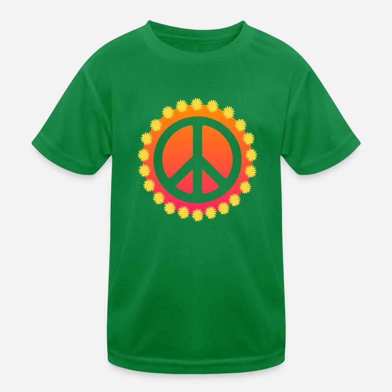 Frieden und Liebe und Zeichen des Friedens 60er 70er Kinder Funktions-T-Shirt