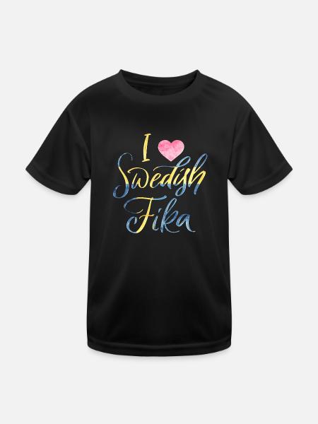 Suède Suède Viking Norden Scandinavie fika - T-shirt sport Enfant - noir - Devant